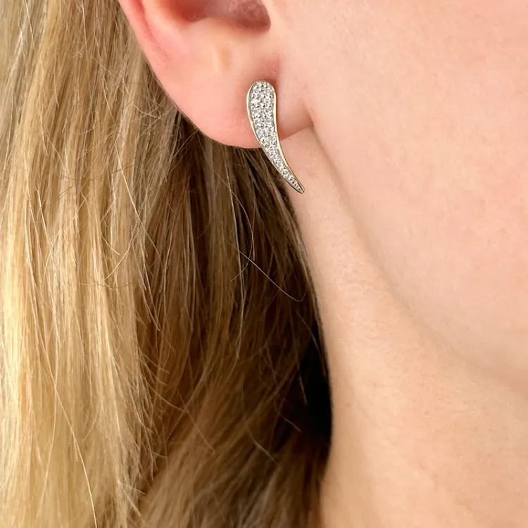 18 mm zirkoni nappikorvakorut  kullattua hopeaa