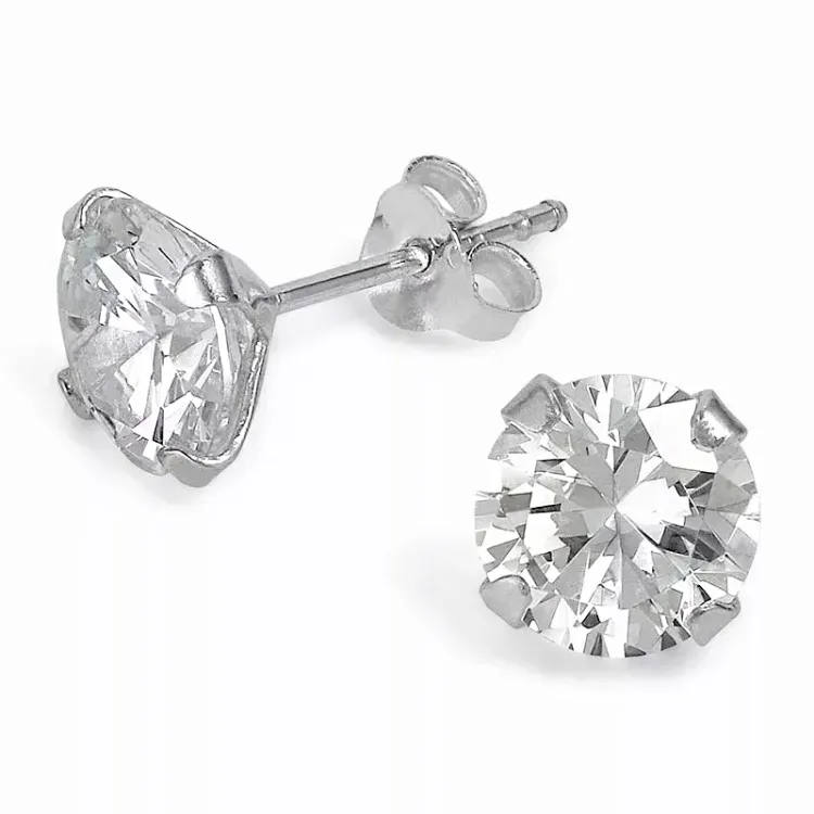 7 mm zirkoni korvarenkaat hopea