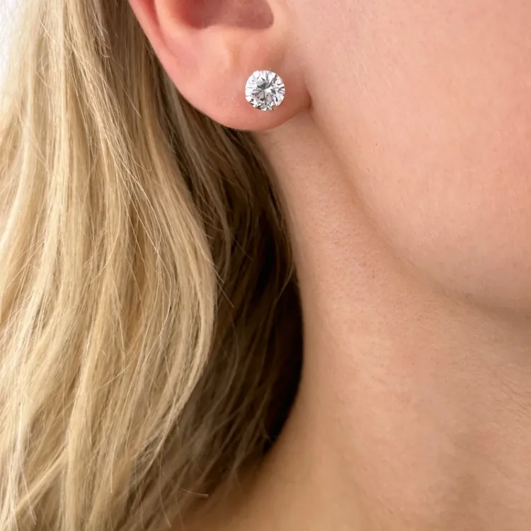 7 mm zirkoni korvarenkaat hopea