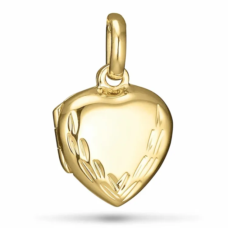 13 x 16 mm sydän medaljonki kullattua hopeaa