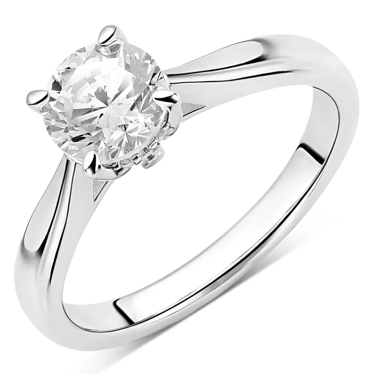 zirkoni solitaire-sormus hopea