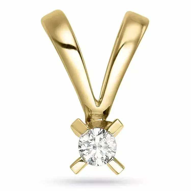 timantti solitaire-riipus 9 karaatti kultaa 0,05 ct