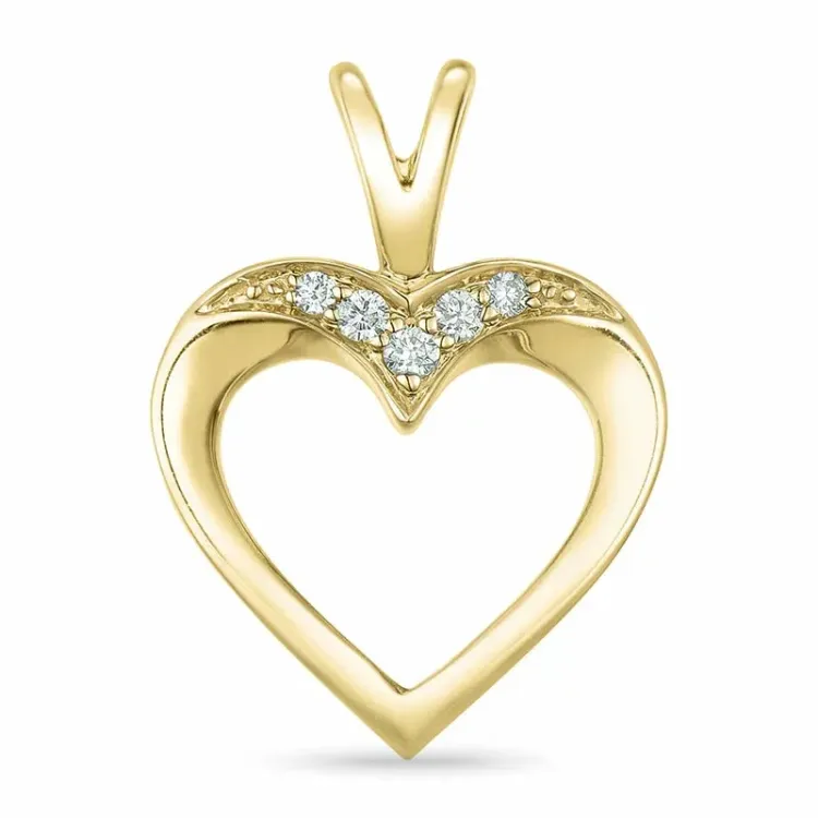 sydän timantti riipus 9 karaatti kultaa 0,05 ct