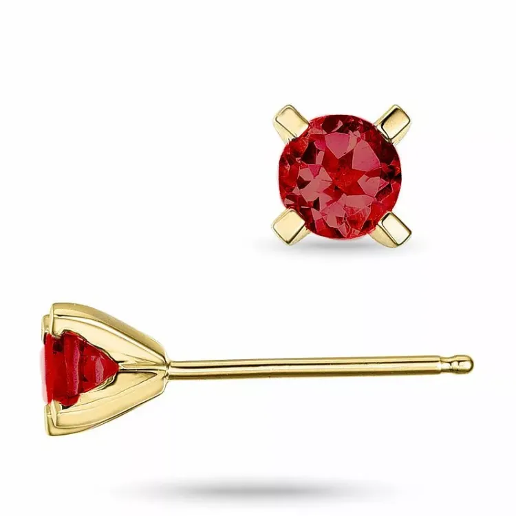 2 x 0,32 ct granaatti solitaire-nappikorvakorut 9 karaatin kultaa kanssa granaatti 