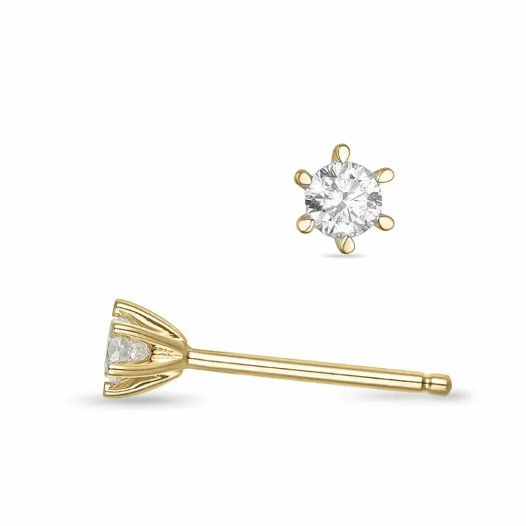 2 x 0,08 ct solitaire-nappikorvakorut 9 karaatin kultaa kanssa timantti 