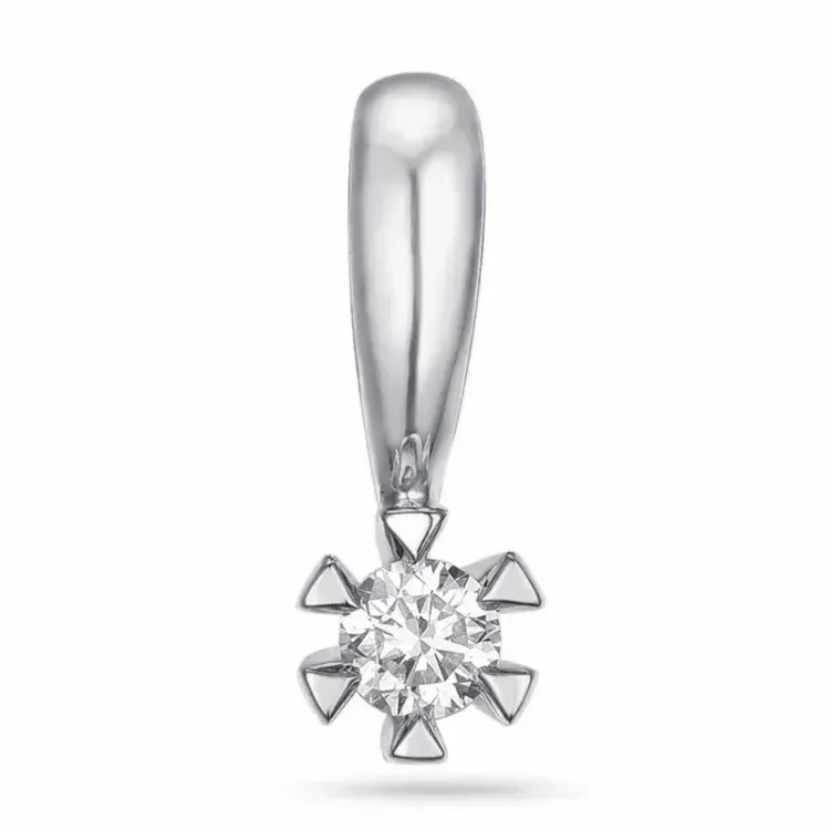 0,05 ct timantti solitaire-riipus 9 karaatti valkokultaa 0,05 ct