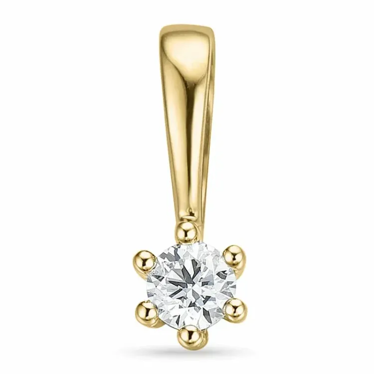 timantti solitaire-riipus 9 karaatti kultaa 0,05 ct