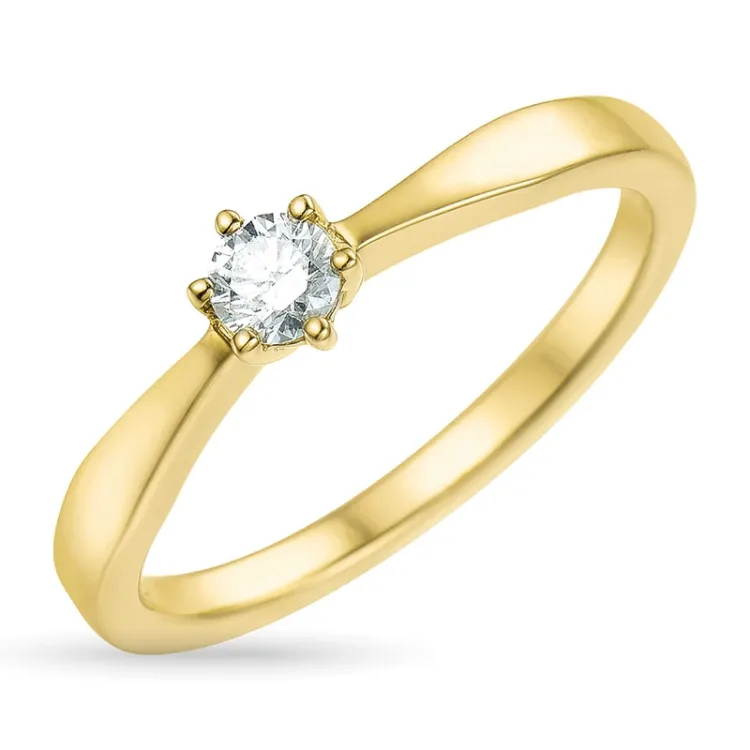 0,20 ct timantti solitaire-sormus 14 karaatin kultaa 0,20 ct