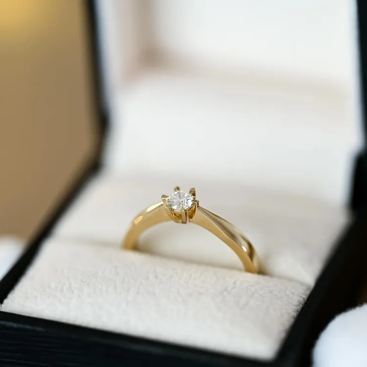 0,20 ct timantti solitaire-sormus 14 karaatin kultaa 0,20 ct