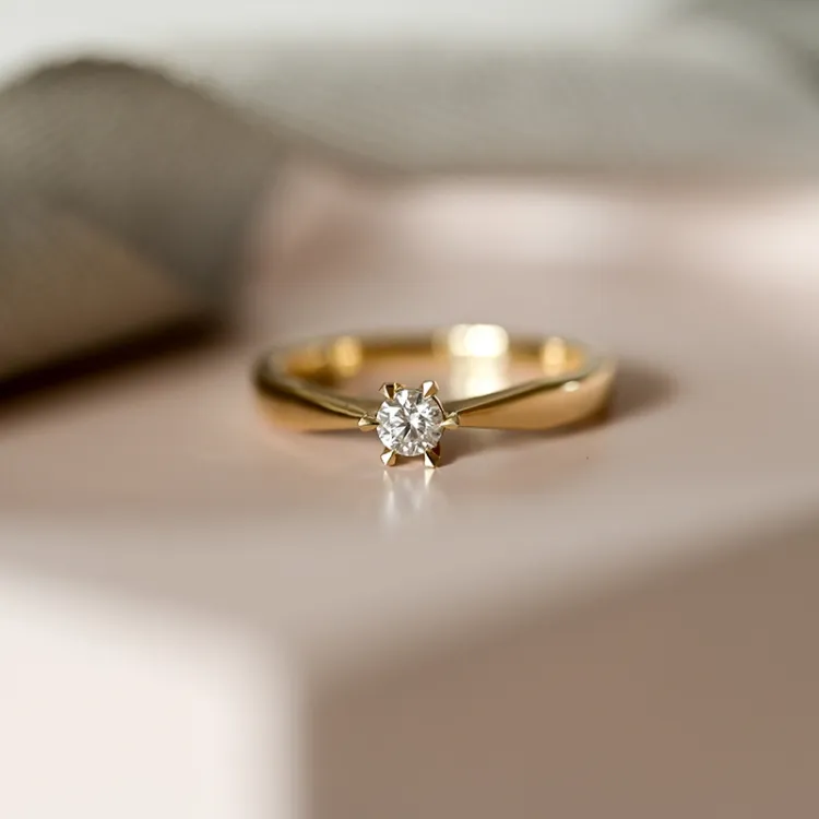 0,20 ct timantti solitaire-sormus 14 karaatin kultaa 0,20 ct