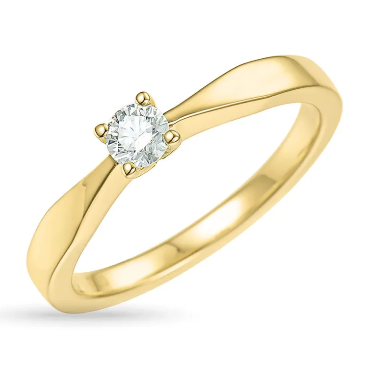 0,20 ct timantti solitaire-sormus 14 karaatin kultaa 0,20 ct
