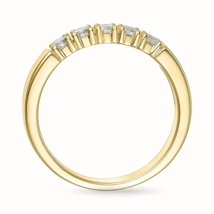 timantti alianssisormus 14 karaatin kultaa 5 x 0,07 ct