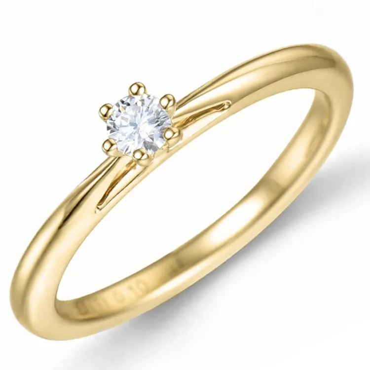 0,10 ct timantti solitaire-sormus 14 karaatin kultaa 0,10 ct