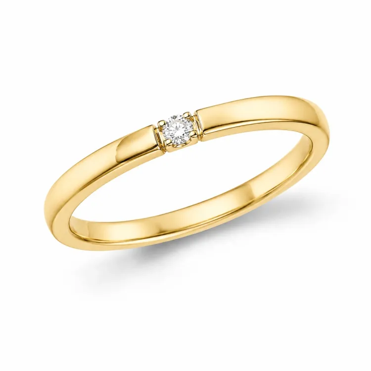 1 x 0,03 ct timanttisormus 14 karaatin kultaa 0,03 ct