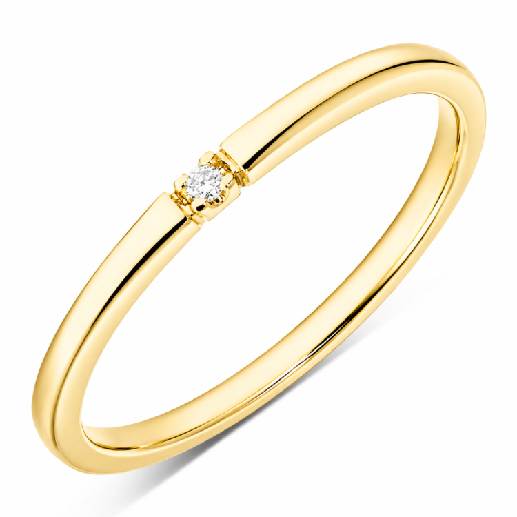 1 x 0,01 ct timanttisormus 9 karaatin kultaa 0,01 ct