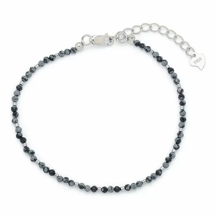 rannekoru  obsidian ja hematite - Loom Stones