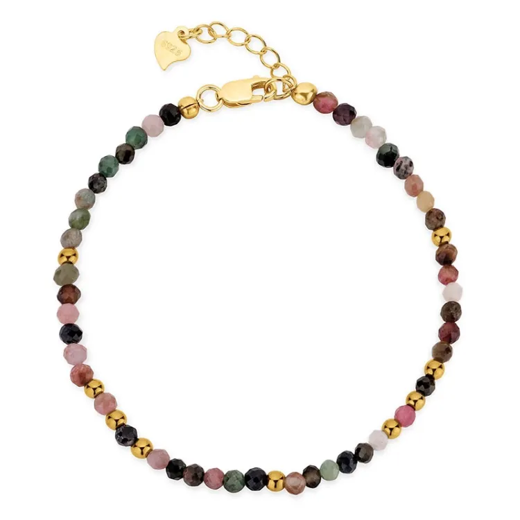 monivärisiä rannekoru  turmaliini - Loom Stones