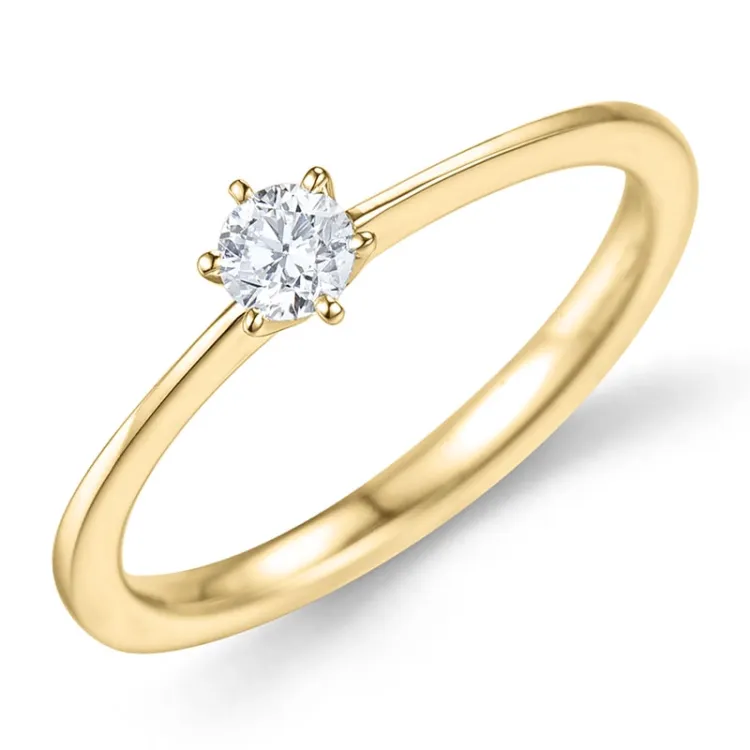 0,20 ct lab grown timantti solitaire-sormus 9 karaatin kultaa 0,20 ct