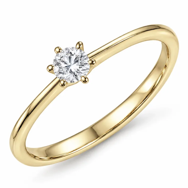 0,20 ct lab grown timantti solitaire-sormus 9 karaatin kultaa 0,20 ct