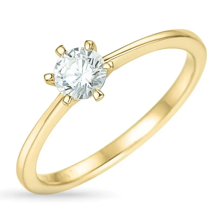 0,50 ct lab grown timantti solitaire-sormus 9 karaatin kultaa 0,50 ct
