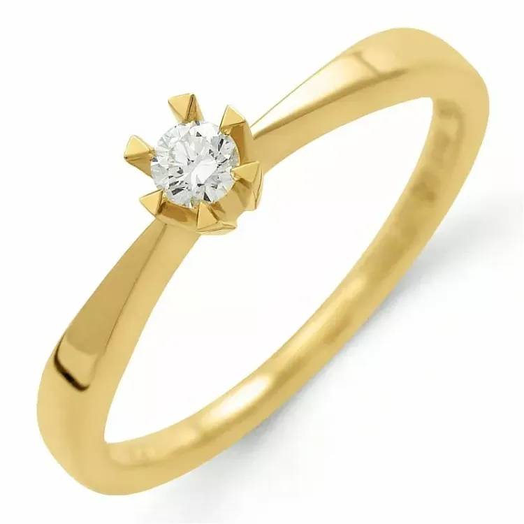 0,10 ct lab grown timantti solitaire-sormus 9 karaatin kultaa 0,10 ct
