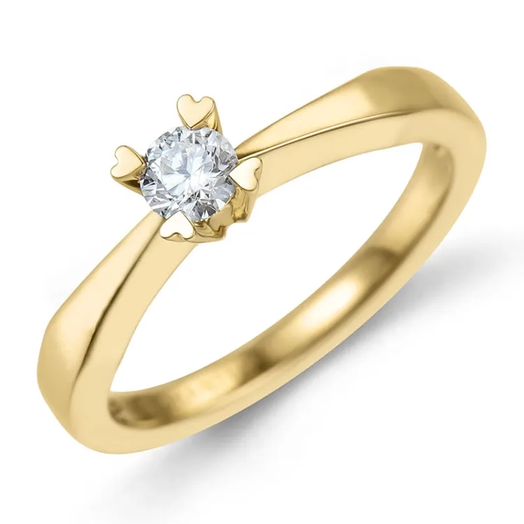 0,20 ct lab grown timantti solitaire-sormus 9 karaatin kultaa 0,20 ct