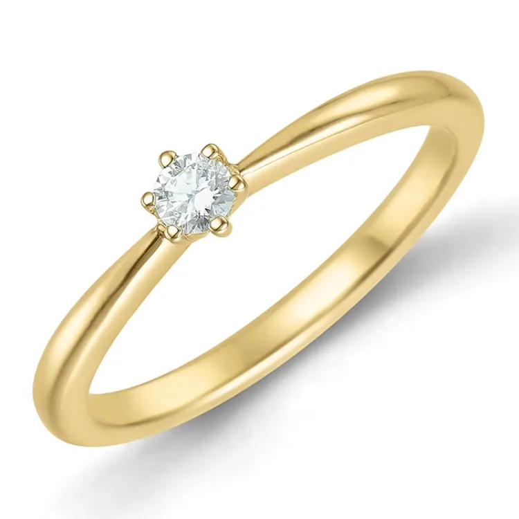 0,10 ct lab grown timantti solitaire-sormus 9 karaatin kultaa 0,10 ct