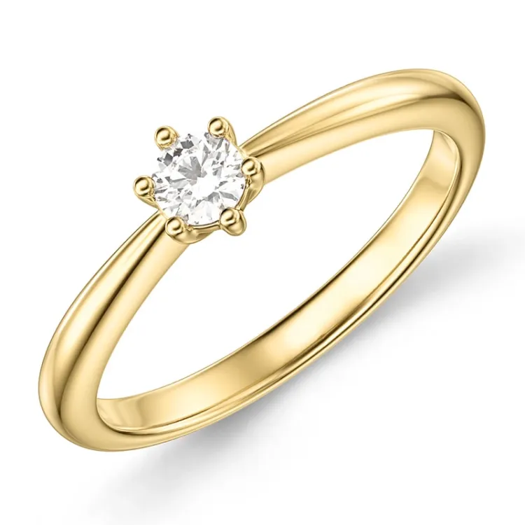 0,20 ct lab grown timantti solitaire-sormus 9 karaatin kultaa 0,20 ct