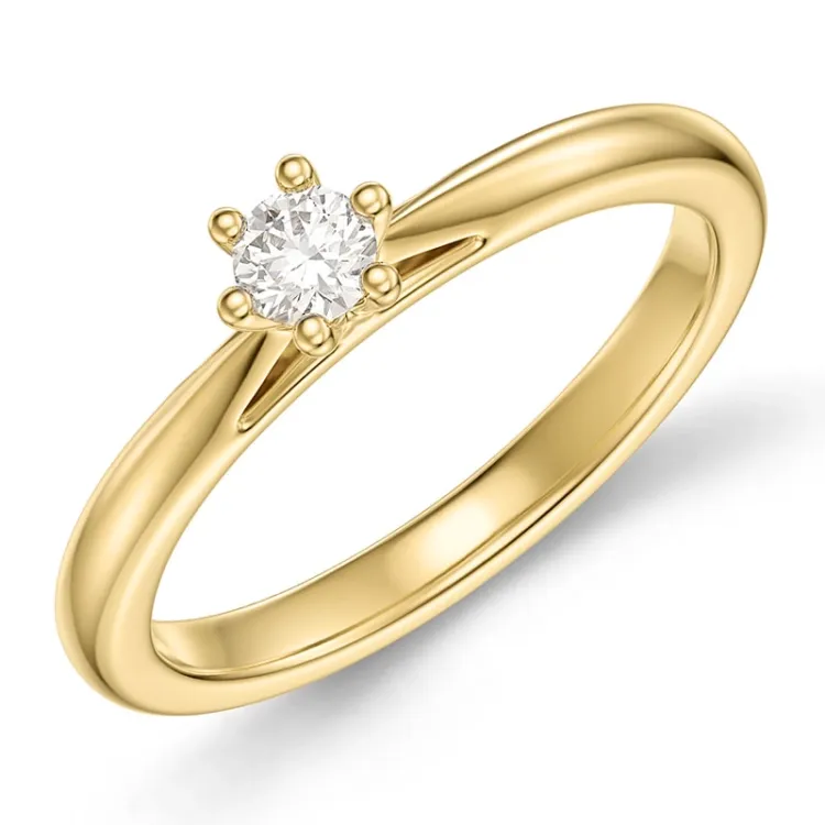0,20 ct lab grown timantti solitaire-sormus 9 karaatin kultaa 0,20 ct