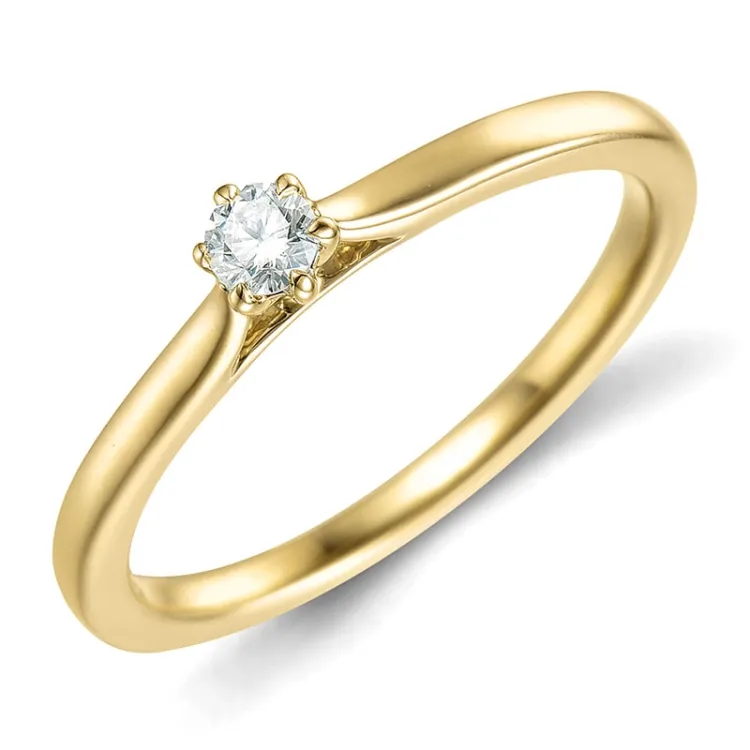0,10 ct lab grown timantti solitaire-sormus 9 karaatin kultaa 0,10 ct