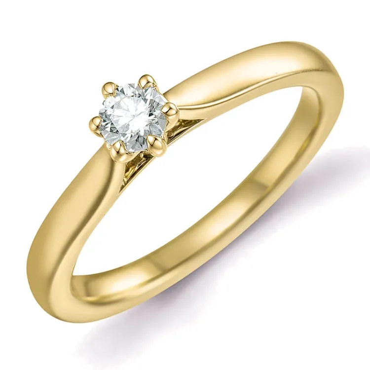 0,20 ct lab grown timantti solitaire-sormus 9 karaatin kultaa 0,20 ct