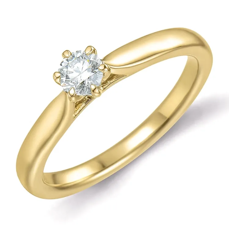 0,30 ct lab grown timantti solitaire-sormus 9 karaatin kultaa 0,30 ct