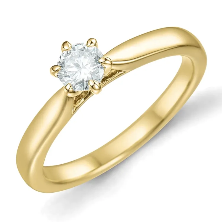 0,50 ct lab grown timantti solitaire-sormus 9 karaatin kultaa 0,50 ct
