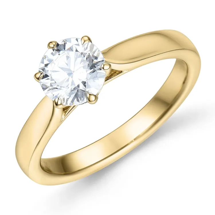 1,00 ct lab grown timantti solitaire-sormus 9 karaatin kultaa 1,0 ct