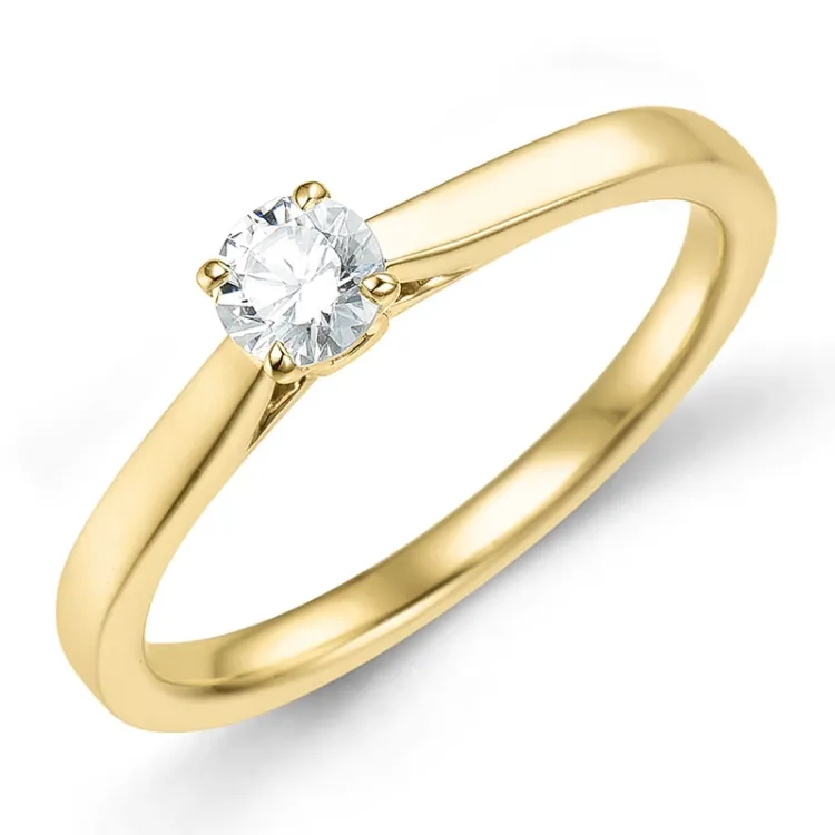 0,30 ct lab grown timantti solitaire-sormus 9 karaatin kultaa 0,30 ct