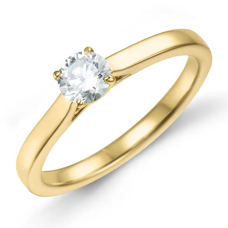 0,40 ct lab grown timantti solitaire-sormus 9 karaatin kultaa 0,40 ct