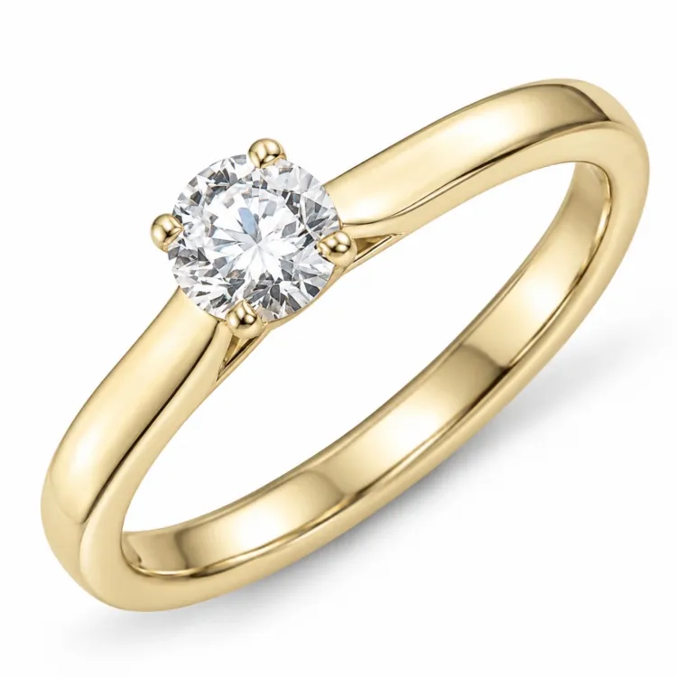 0,40 ct lab grown timantti solitaire-sormus 9 karaatin kultaa 0,40 ct