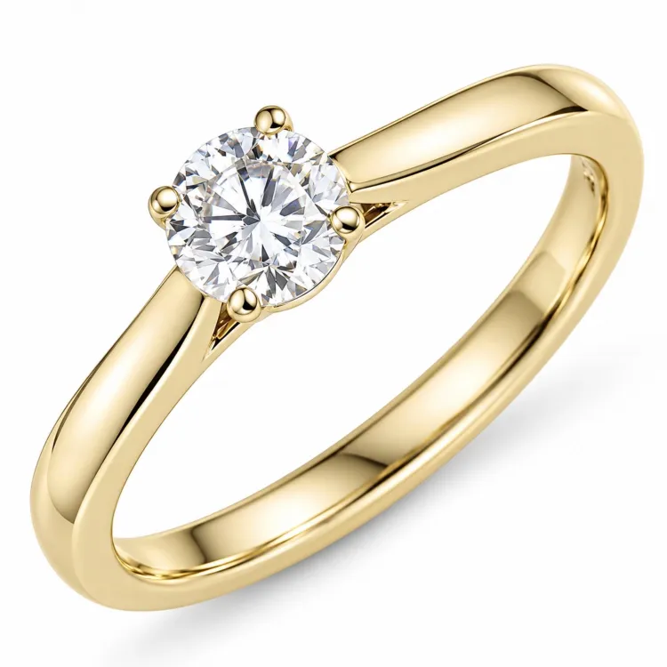 0,50 ct lab grown timantti solitaire-sormus 9 karaatin kultaa 0,50 ct