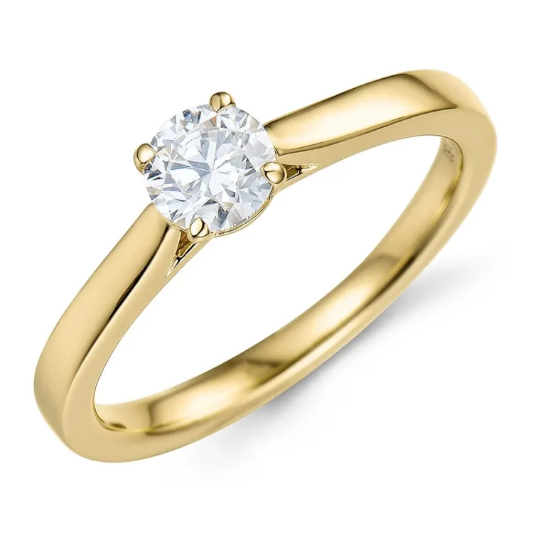 0,50 ct lab grown timantti solitaire-sormus 9 karaatin kultaa 0,50 ct