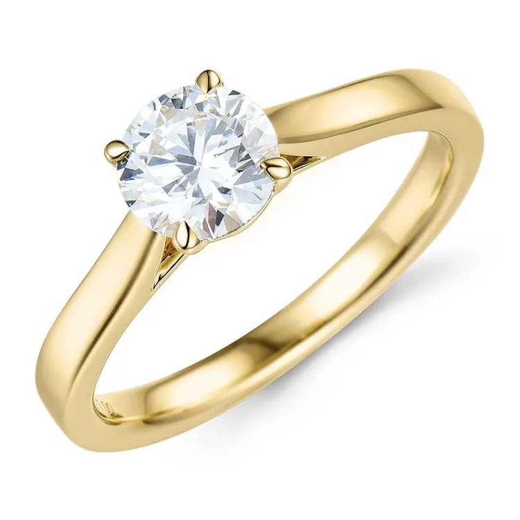 1,00 ct lab grown timantti solitaire-sormus 9 karaatin kultaa 1,0 ct