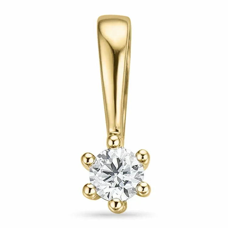 0,05 ct lab grown timantti solitaire-riipus 9 karaatti kultaa 0,05 ct