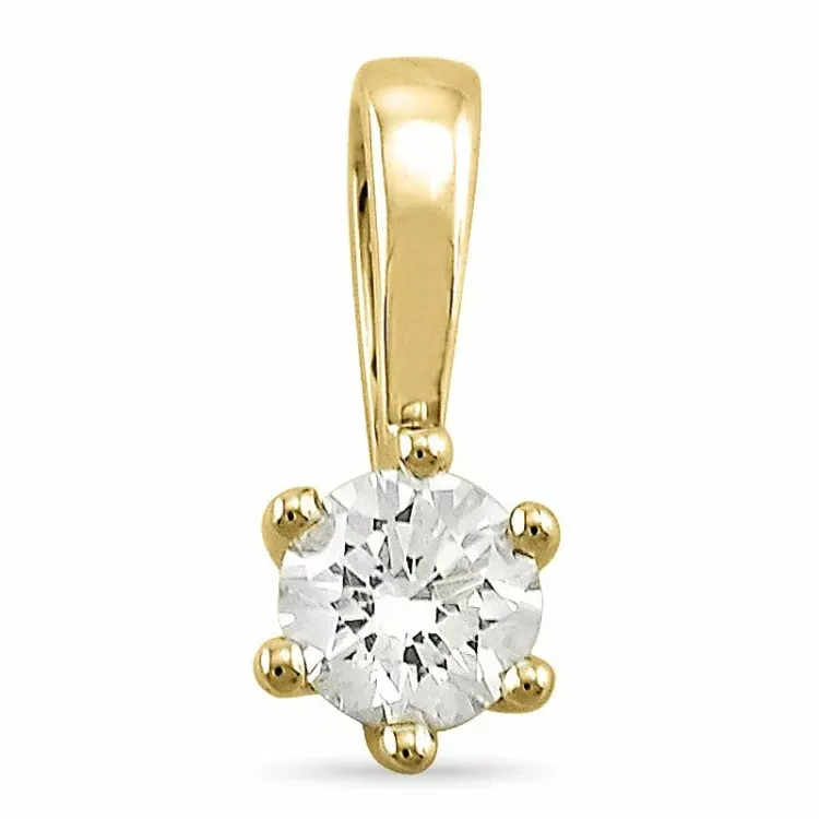 0,20 ct lab grown timantti solitaire-riipus 9 karaatti kultaa 0,20 ct