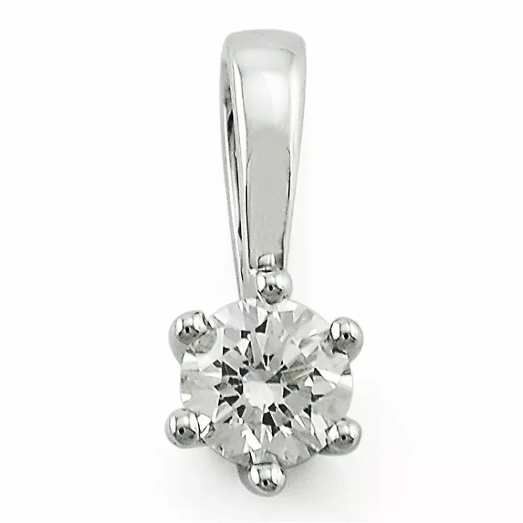0,20 ct lab grown timantti solitaire-riipus 9 karaatti valkokultaa 0,20 ct