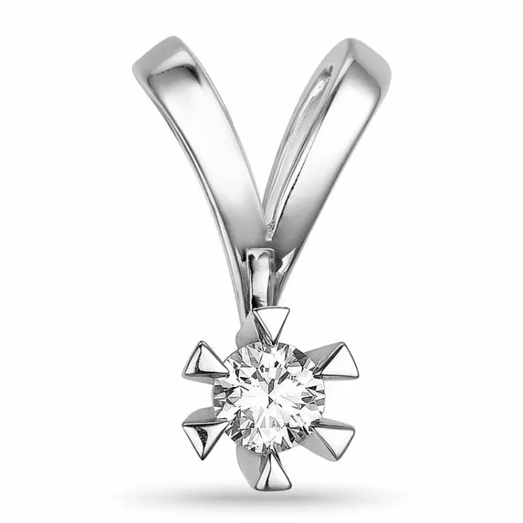 0,20 ct lab grown timantti solitaire-riipus 9 karaatti valkokultaa 0,20 ct