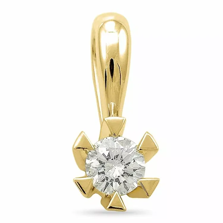 0,20 ct lab grown timantti solitaire-riipus 9 karaatti kultaa 0,20 ct