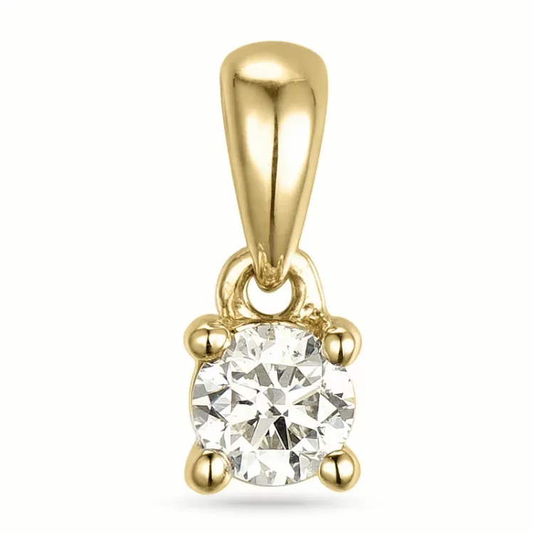 0,20 ct lab grown timantti solitaire-riipus 9 karaatti kultaa 0,20 ct