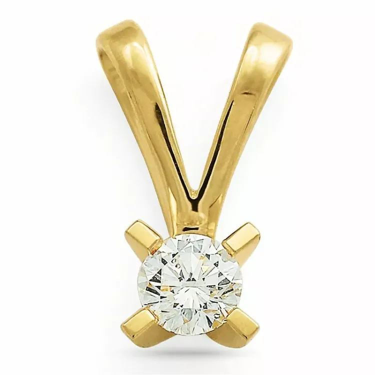0,20 ct lab grown timantti solitaire-riipus 9 karaatti kultaa 0,20 ct