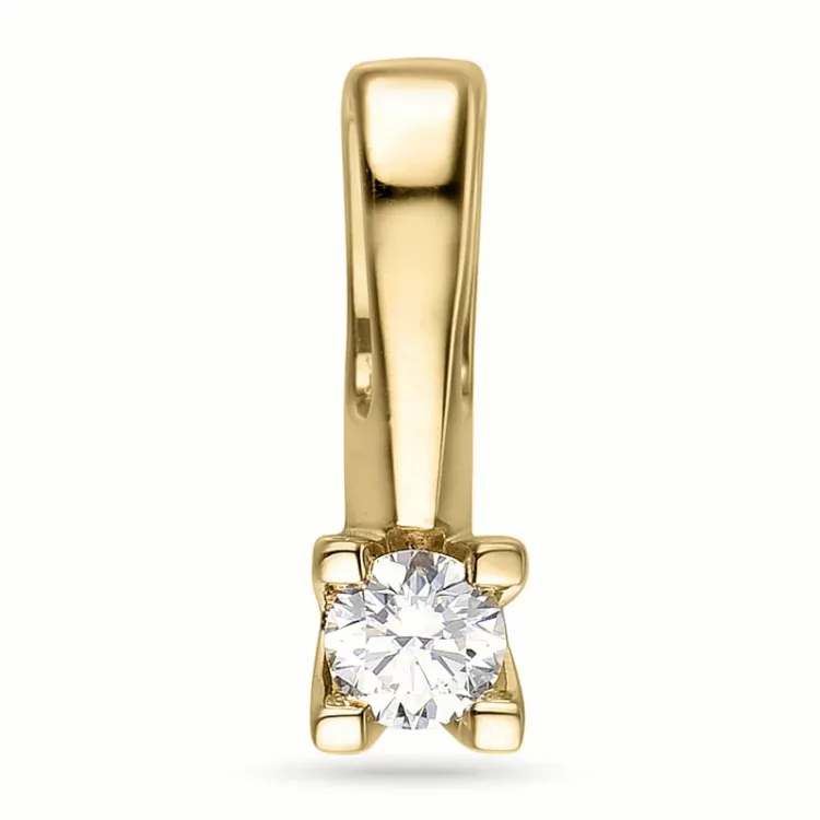 0,10 ct lab grown timantti solitaire-riipus 9 karaatti kultaa 0,10 ct