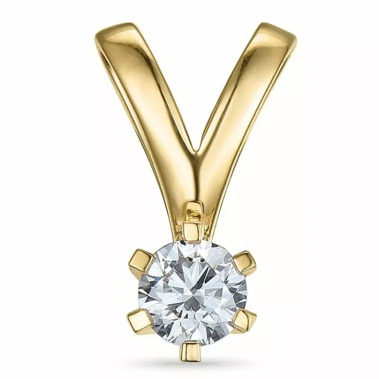 0,20 ct lab grown timantti solitaire-riipus 9 karaatti kultaa 0,20 ct