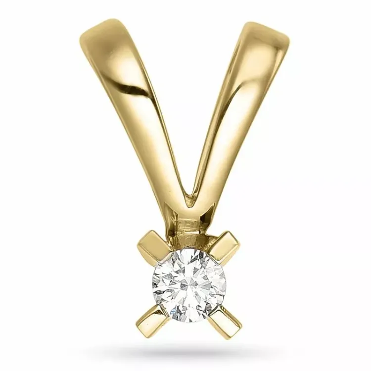 0,05 ct lab grown timantti solitaire-riipus 9 karaatti kultaa 0,05 ct